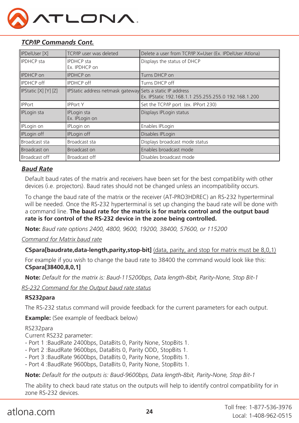 Atlona AT PRO3HD66M User Manual | Page 24 / 30