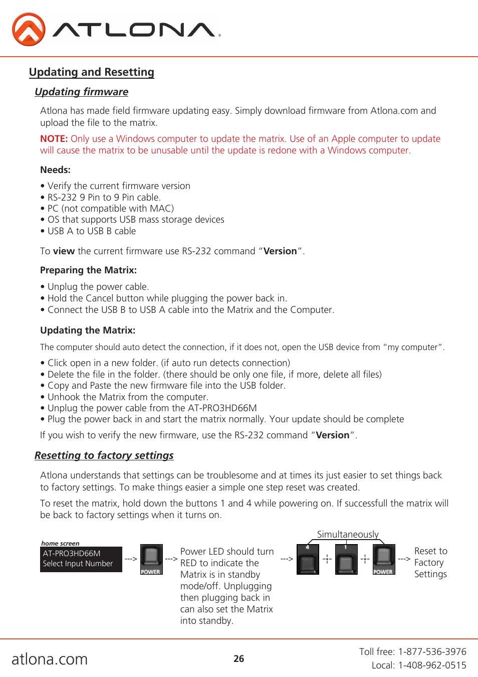 Atlona AT PRO3HD66M User Manual | Page 26 / 30