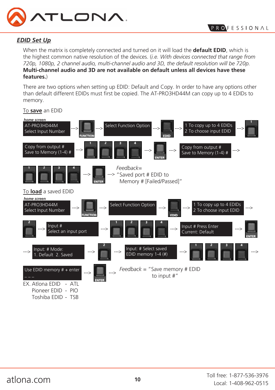 Atlona AT PRO3HD44M User Manual | Page 10 / 18