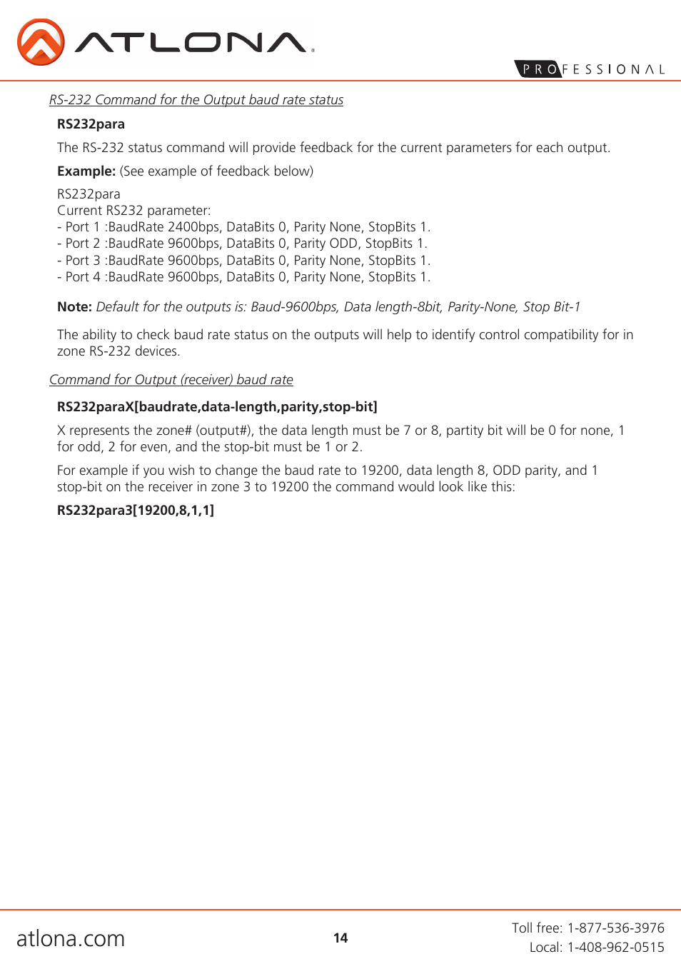 Atlona AT PRO3HD44M User Manual | Page 14 / 18
