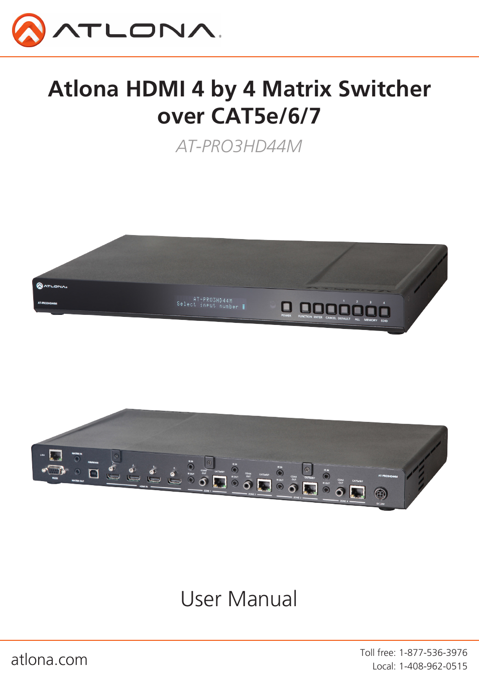 Atlona AT PRO3HD44M V3 User Manual | 29 pages