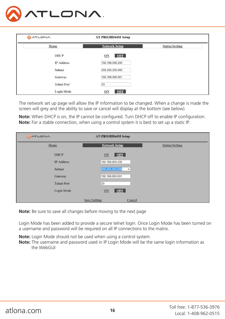 Atlona AT PRO3HD44M V3 User Manual | Page 16 / 29