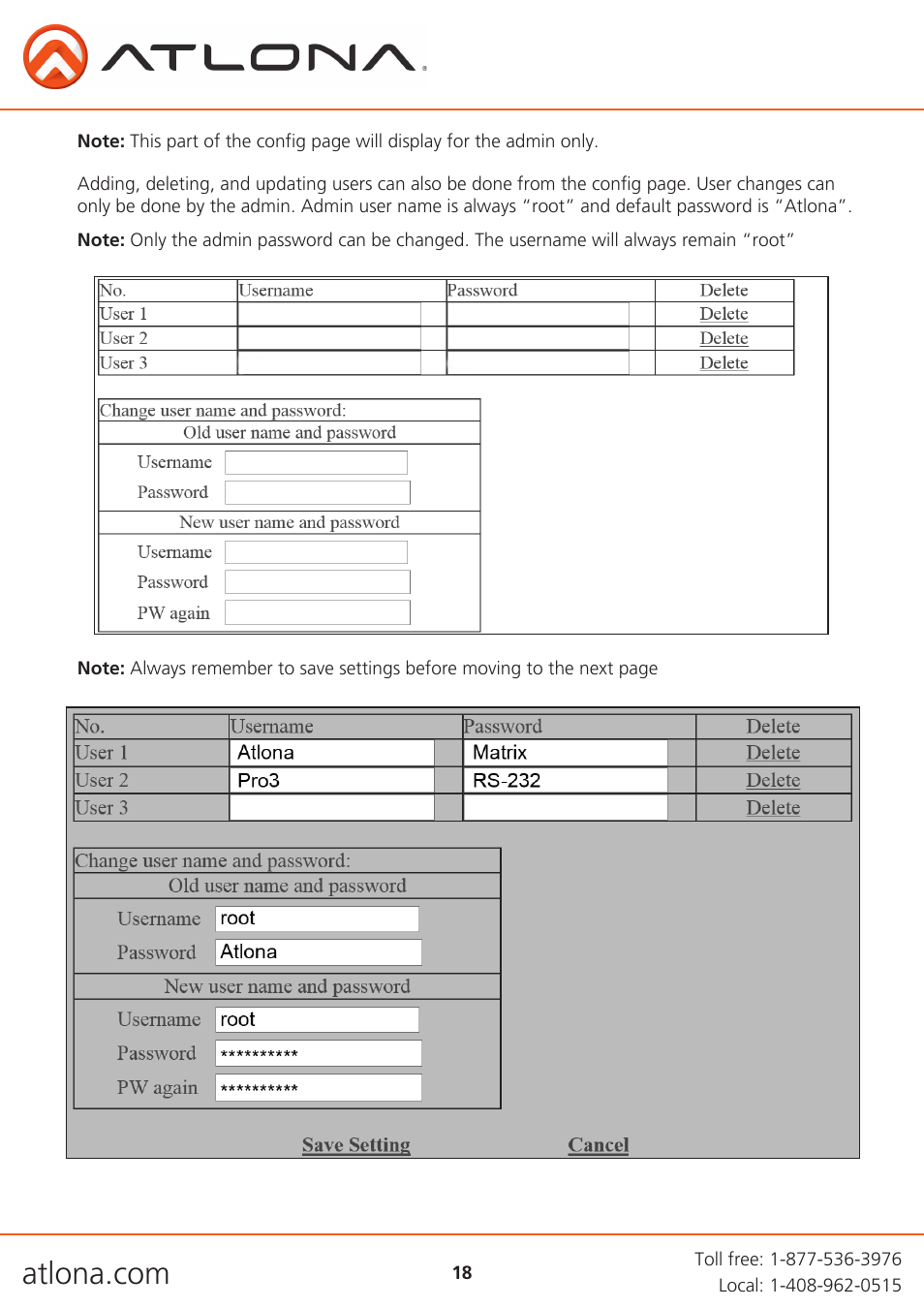 Atlona AT PRO3HD44M V3 User Manual | Page 18 / 29