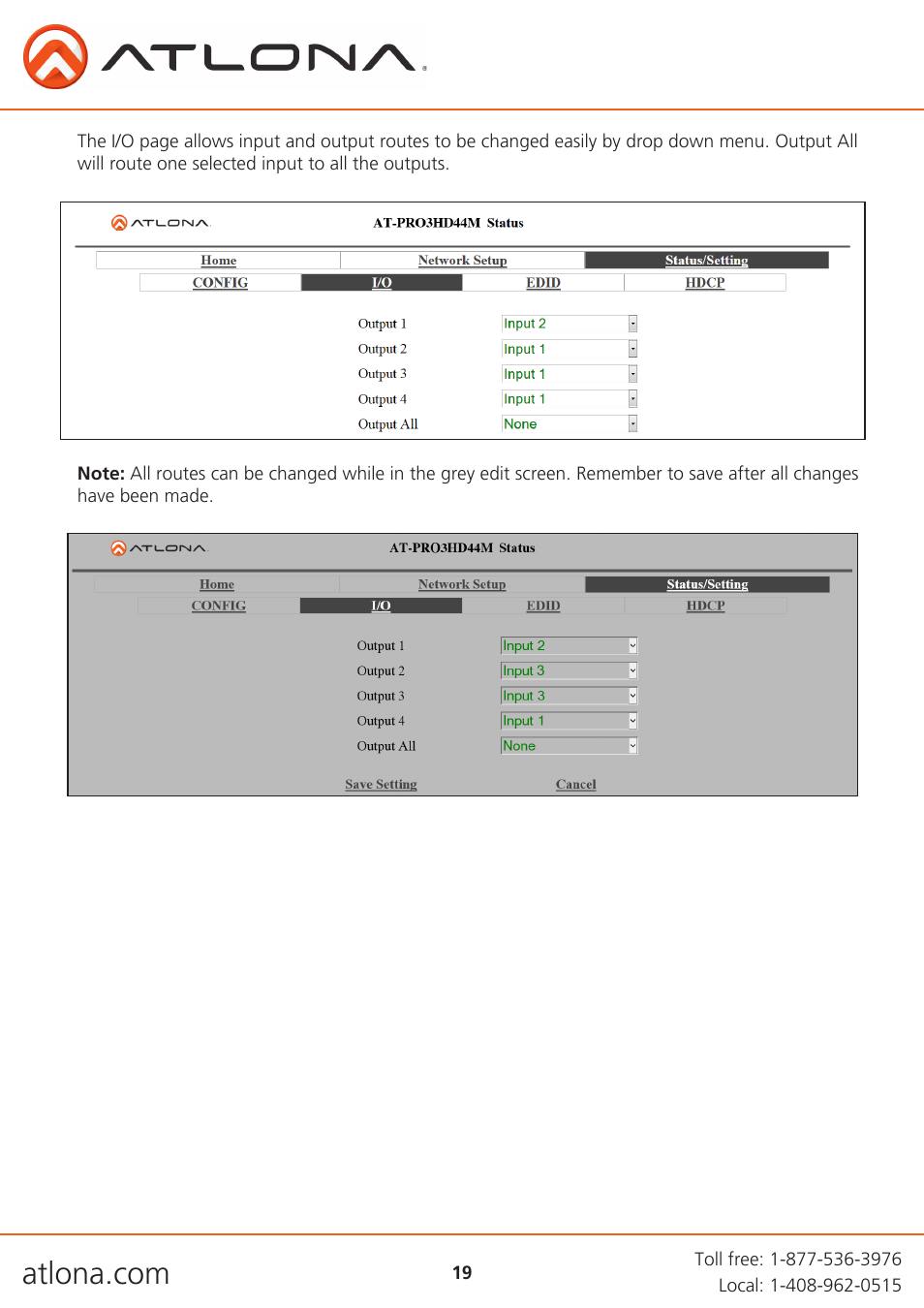 Atlona AT PRO3HD44M V3 User Manual | Page 19 / 29