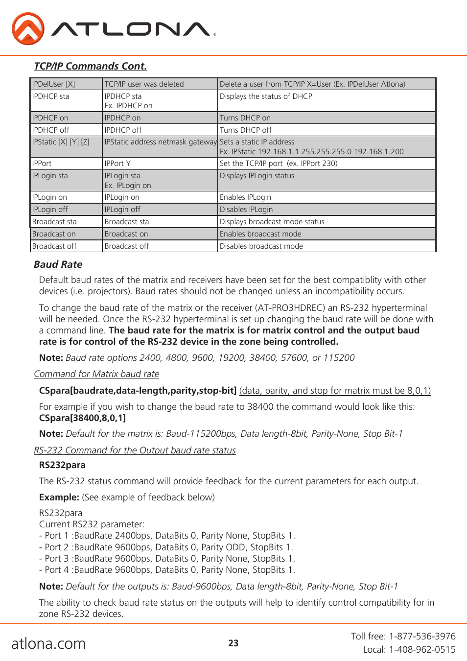 Atlona AT PRO3HD44M V3 User Manual | Page 23 / 29