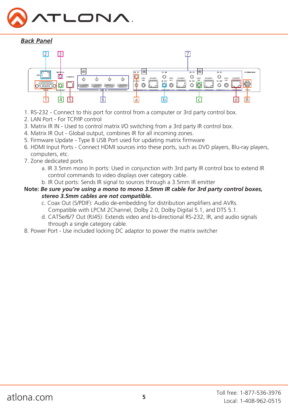 Atlona AT PRO3HD44M V3 User Manual | Page 5 / 29