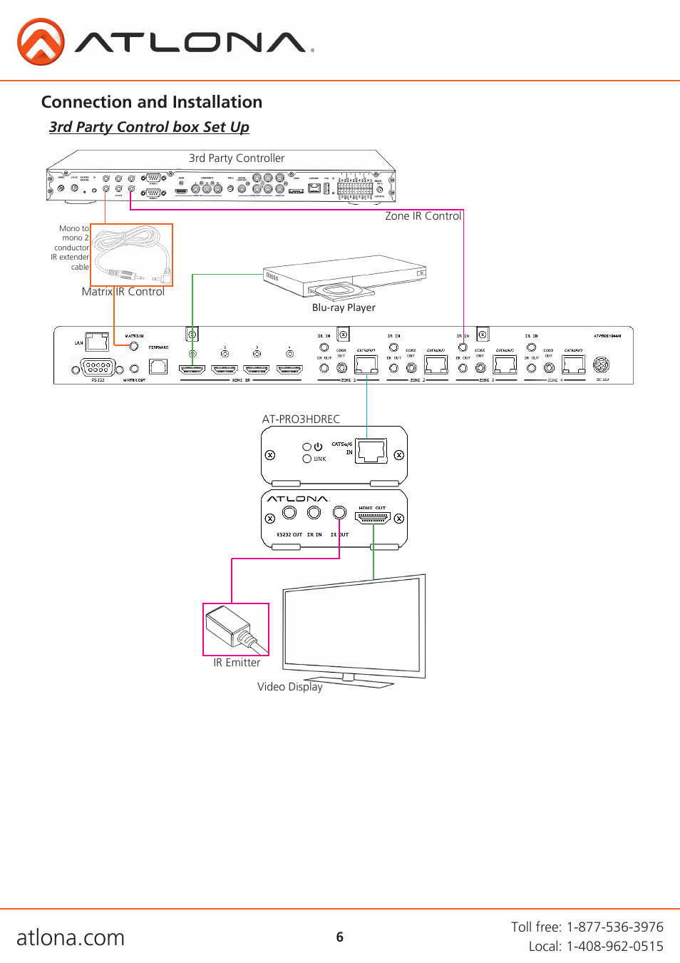 Connection and installation | Atlona AT PRO3HD44M V3 User Manual | Page 6 / 29