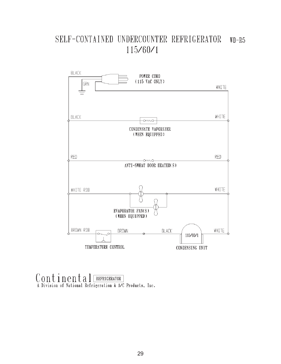 Continental Refrigerator Undercounter Refrigerator and Freezer Pizza Preparation Table User Manual | Page 29 / 33