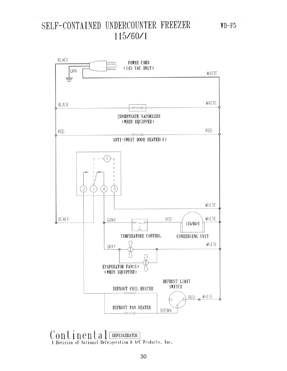 Continental Refrigerator Undercounter Refrigerator and Freezer Pizza Preparation Table User Manual | Page 30 / 33