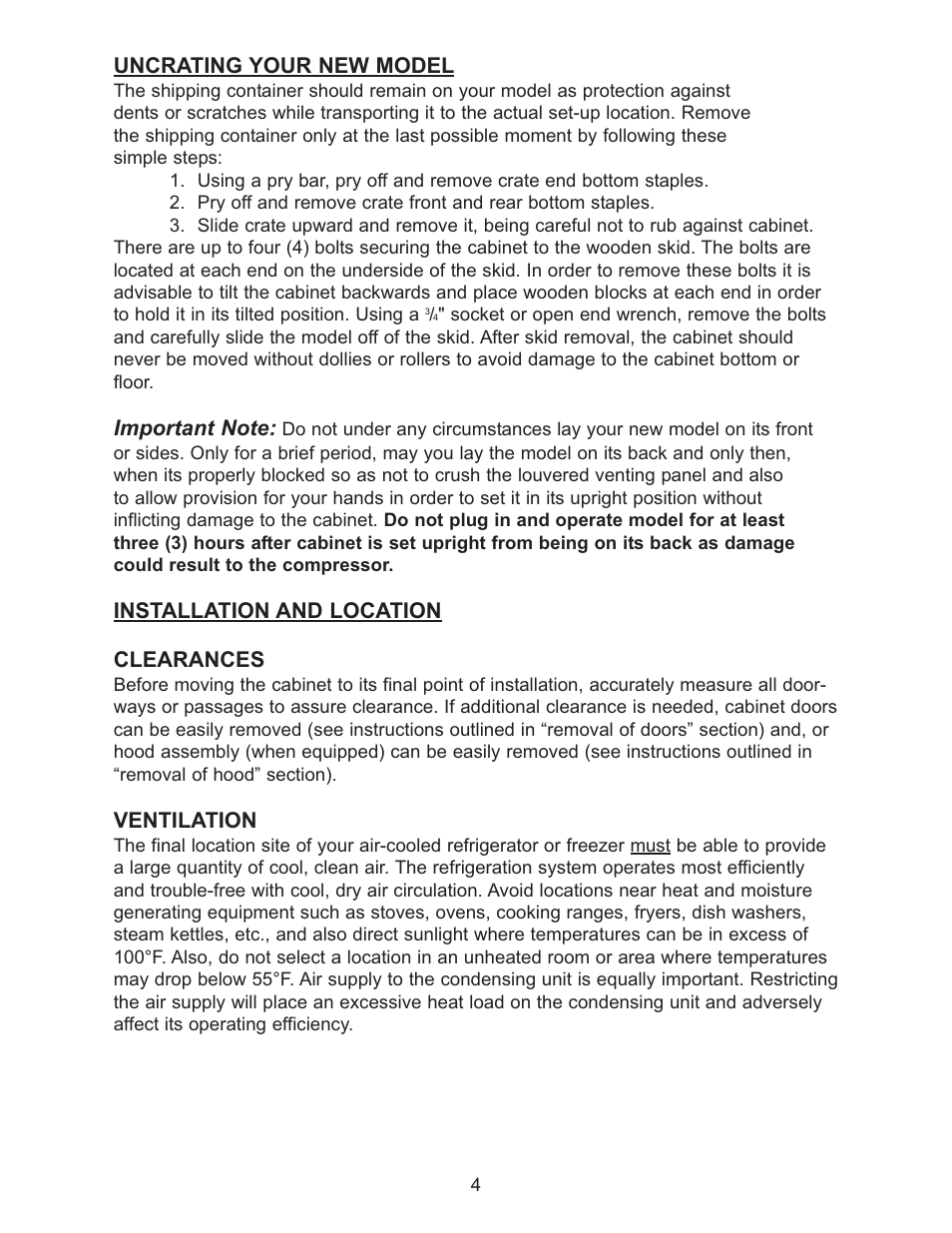 Continental Refrigerator Undercounter Refrigerator and Freezer Pizza Preparation Table User Manual | Page 4 / 33