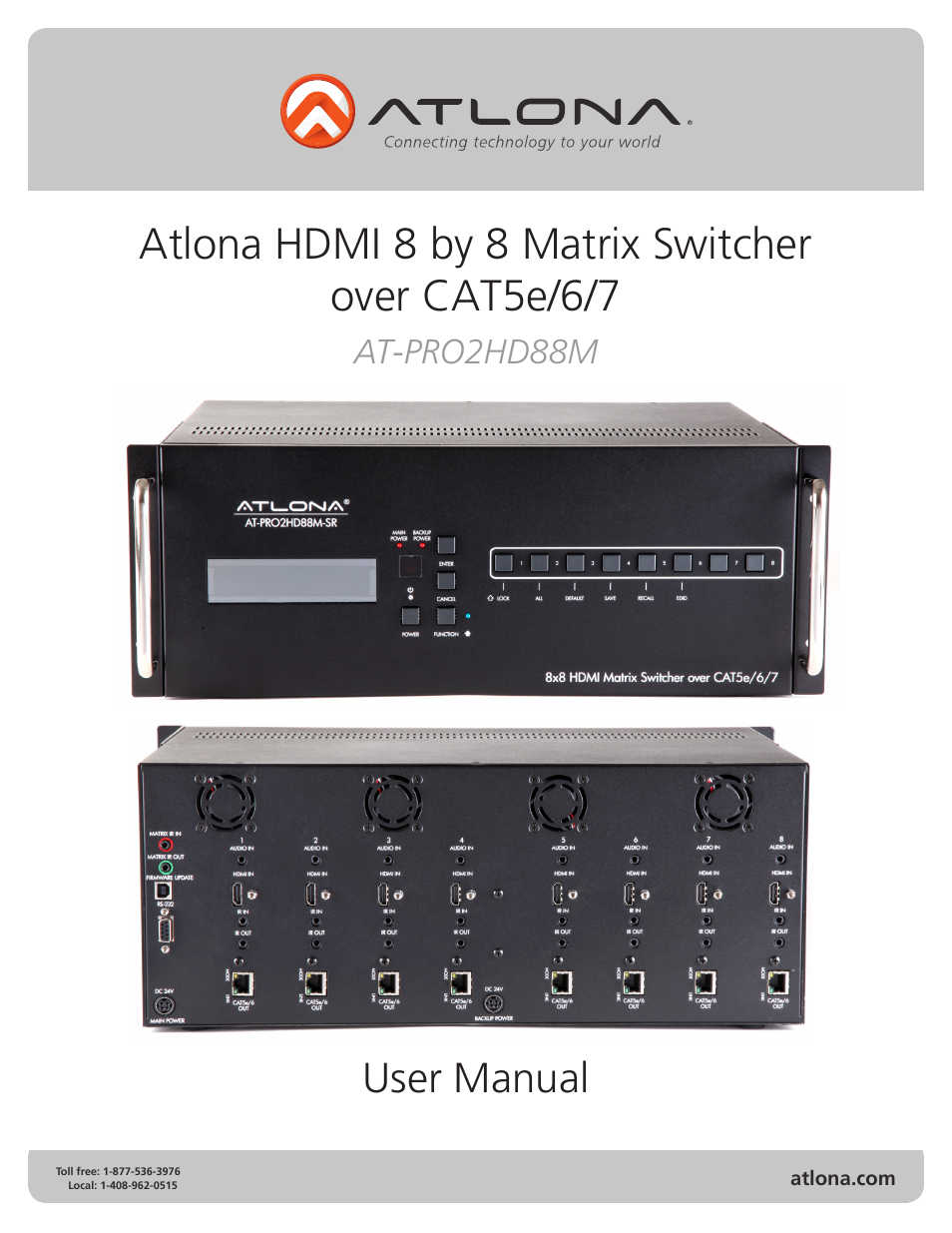 Atlona AT PRO2HD88M User Manual | 17 pages