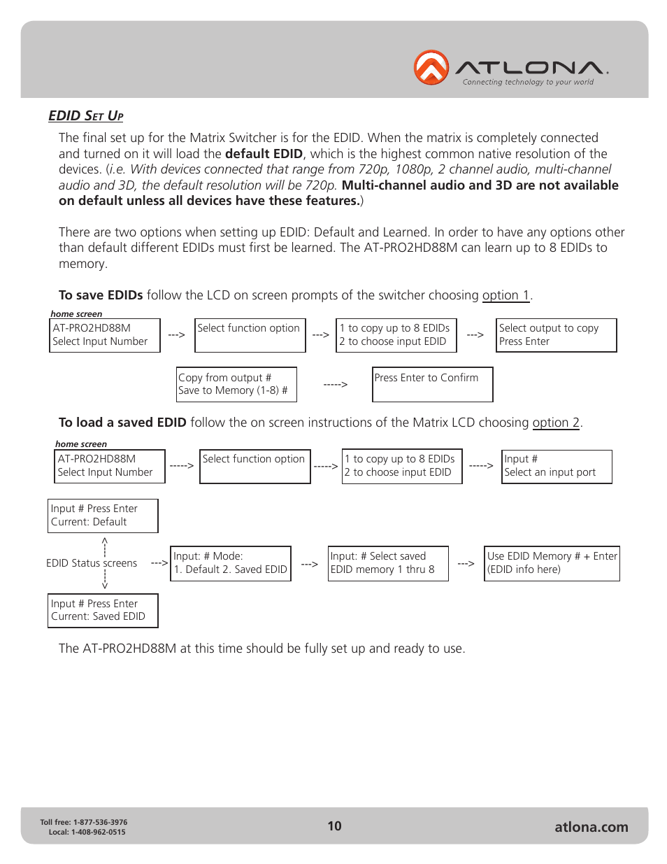 Edid s | Atlona AT PRO2HD88M User Manual | Page 10 / 17