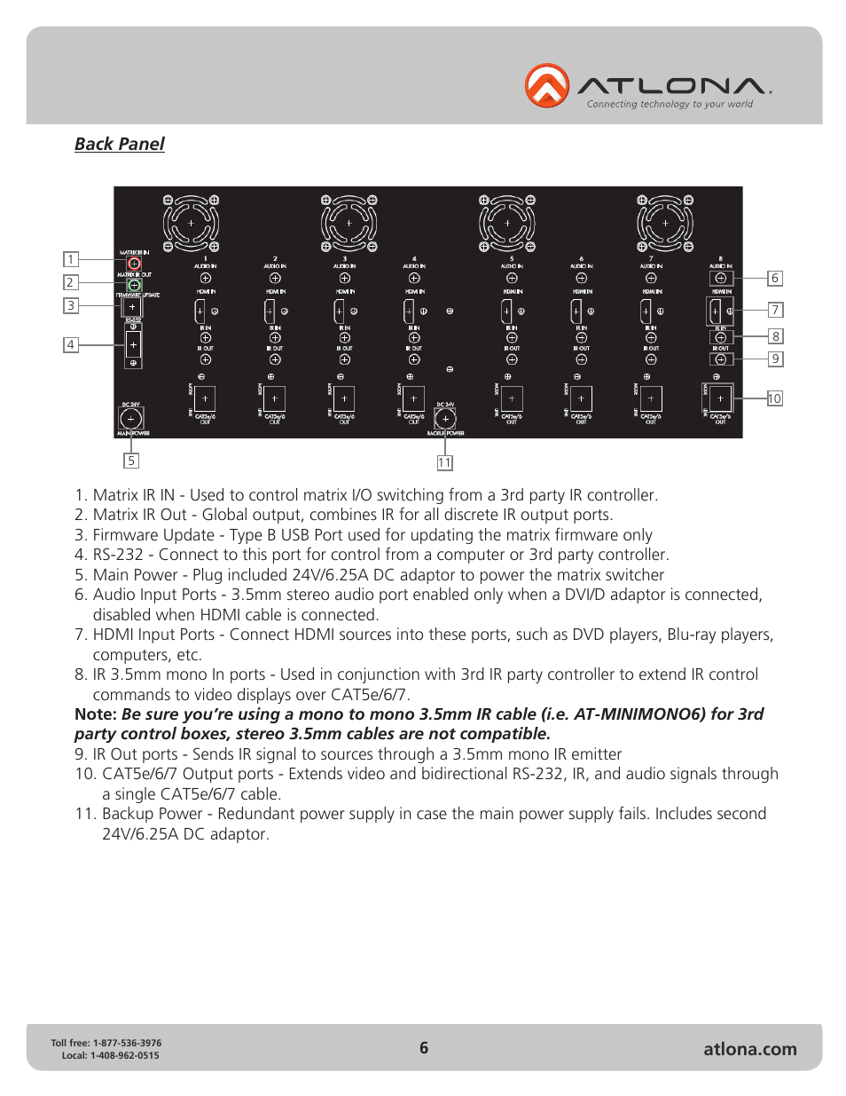Atlona AT PRO2HD88M User Manual | Page 6 / 17