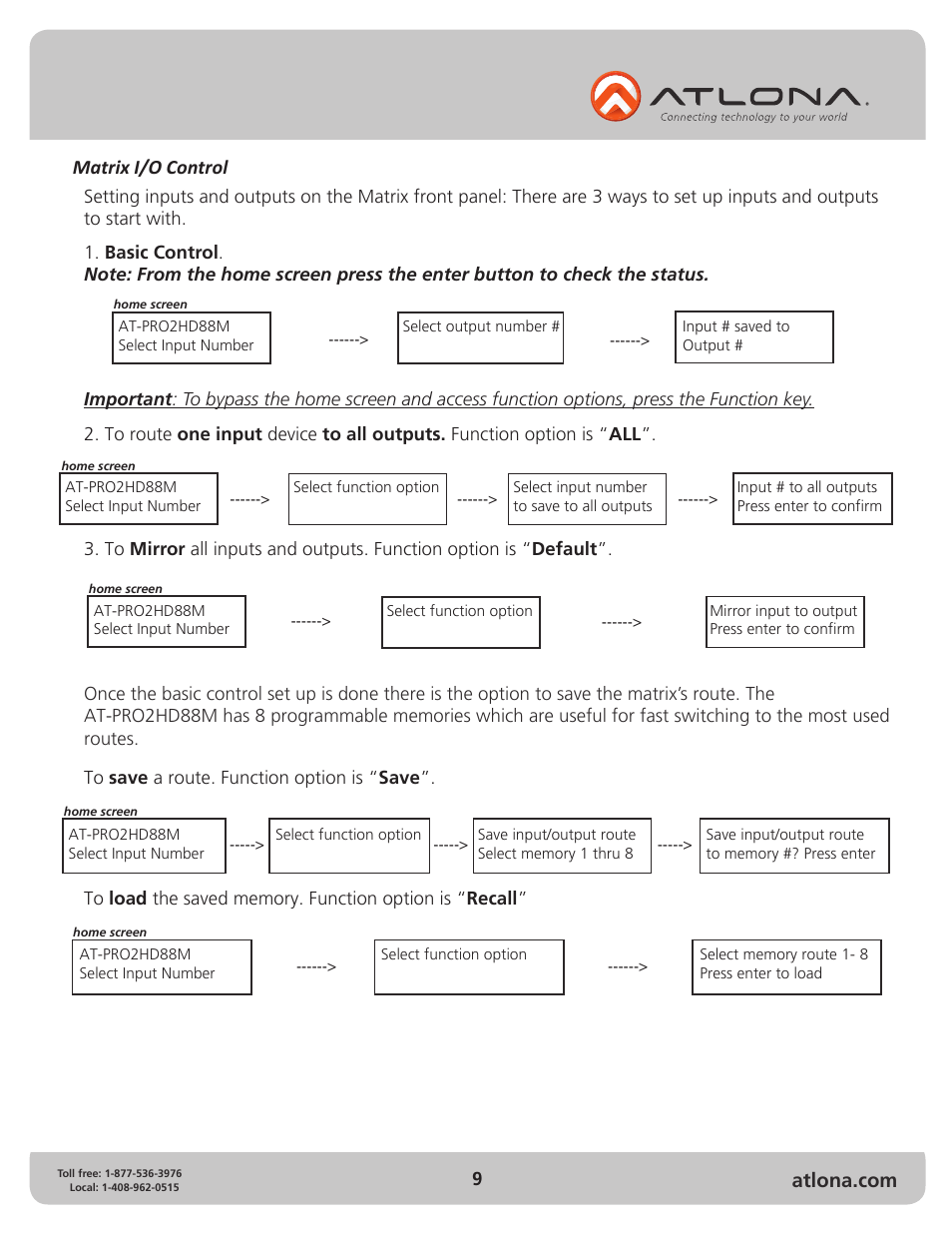 Atlona AT PRO2HD88M User Manual | Page 9 / 17