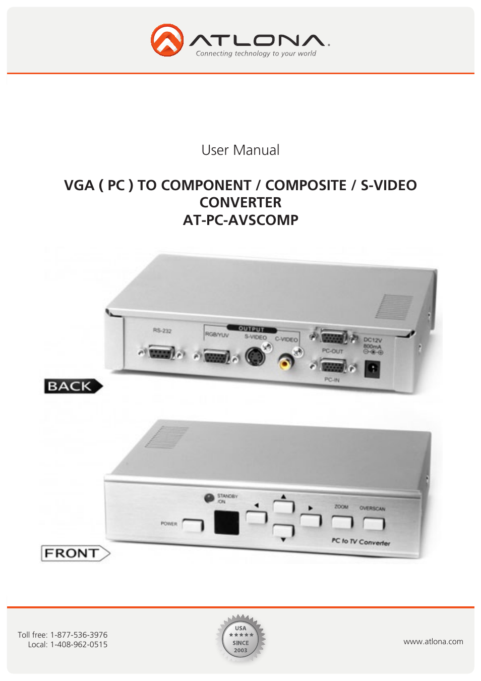 Atlona AT PC AVSCOMP User Manual | 17 pages