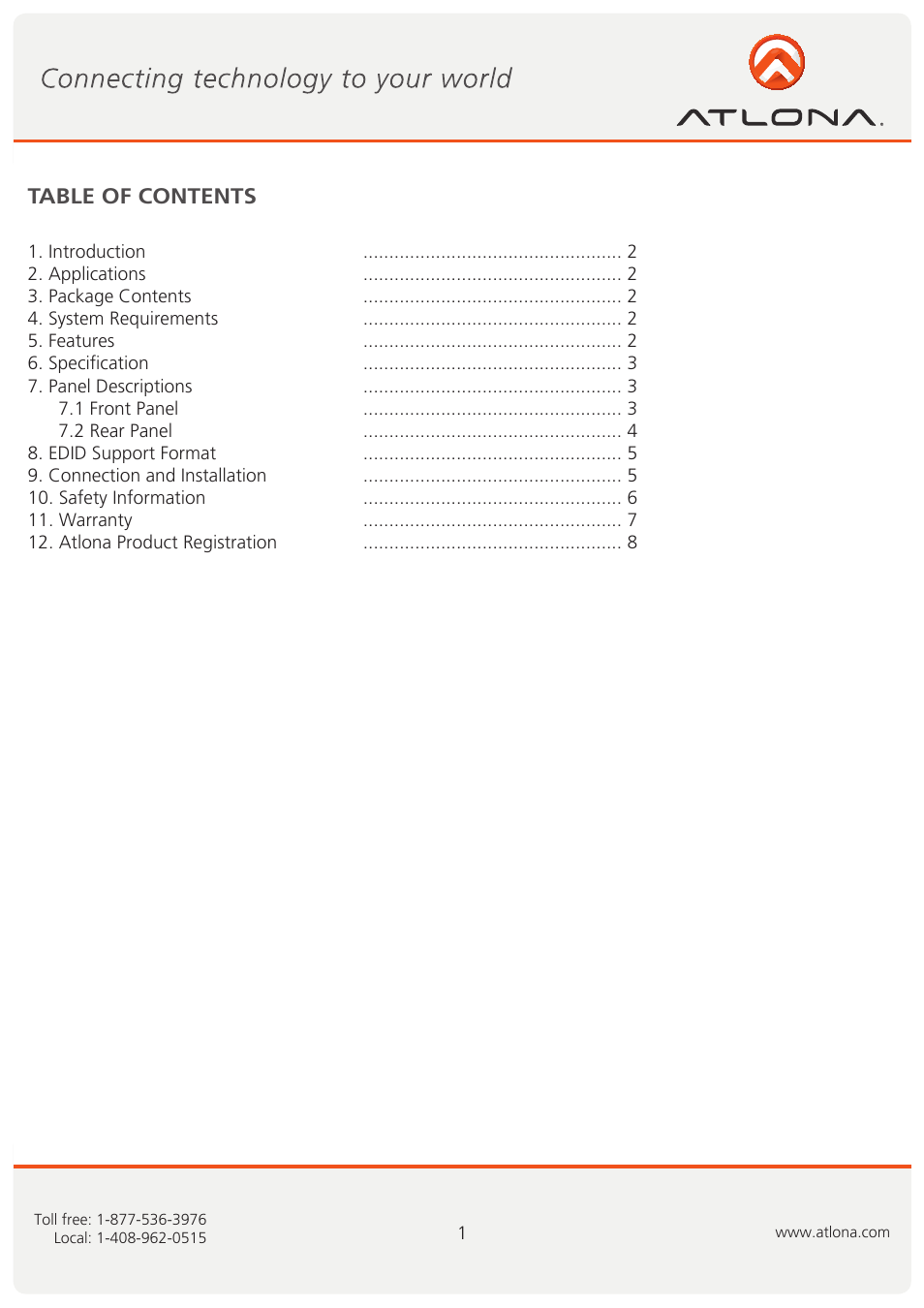Atlona AT MDP14 User Manual | Page 2 / 9