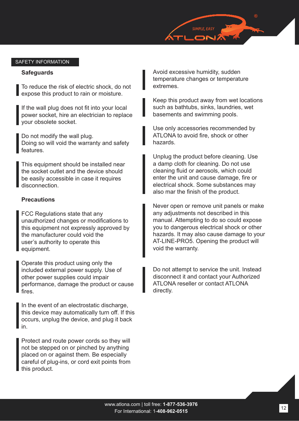 Atlona AT LINE PRO5 User Manual | Page 12 / 16