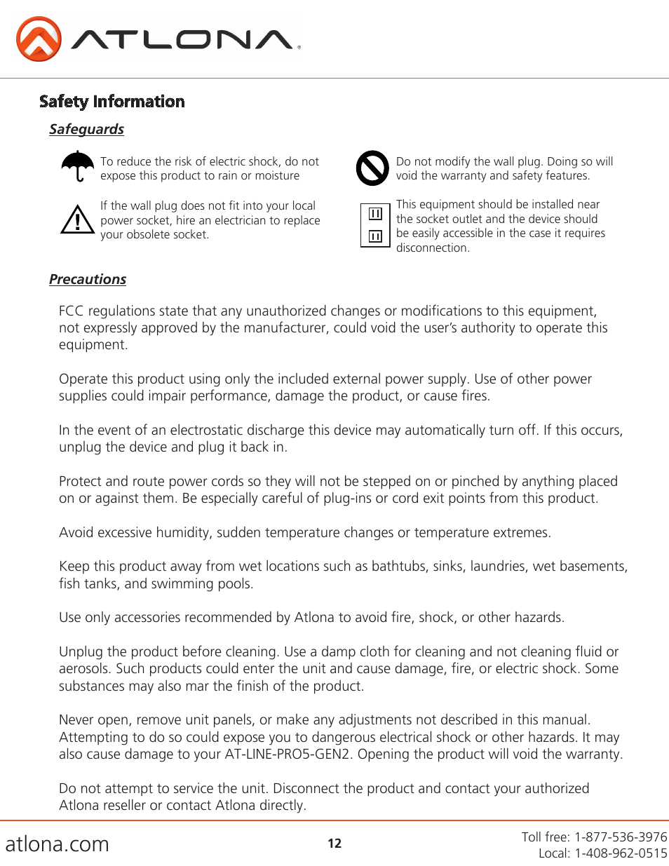 Atlona AT LINE PRO5 GEN2 V3 User Manual | Page 12 / 14