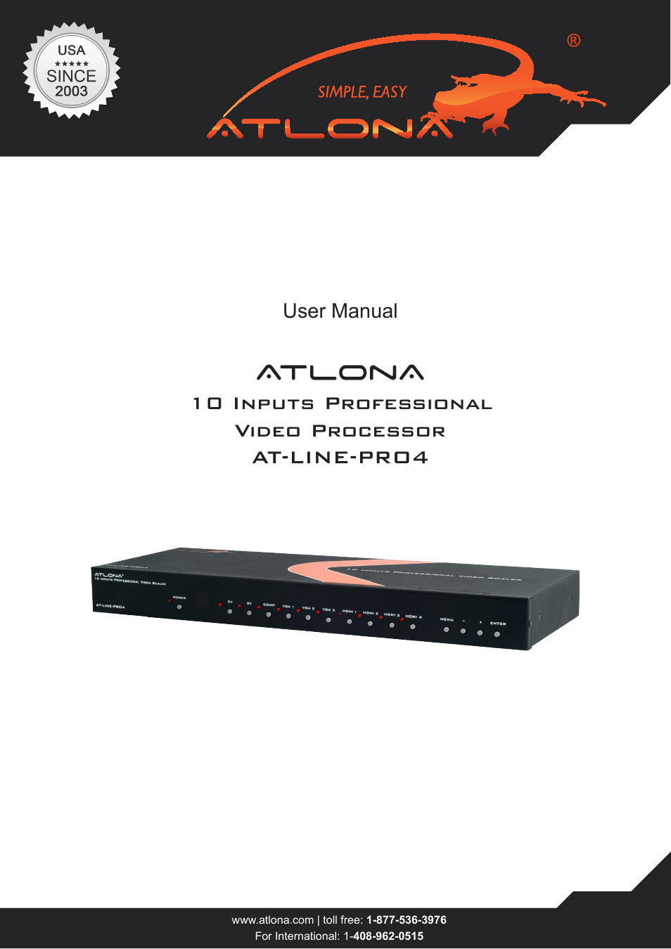 Atlona AT LINE PRO4 User Manual | 14 pages