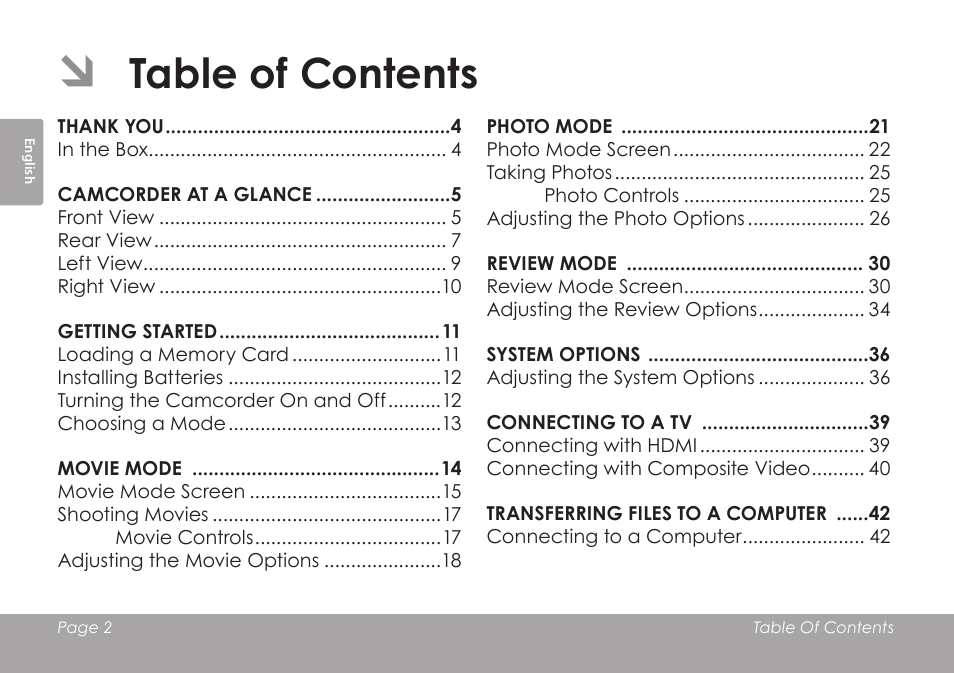 COBY SNAPP CAM4505 User Manual | Page 2 / 214