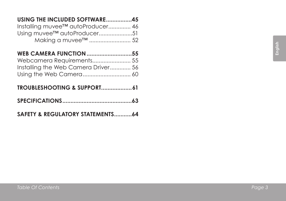 COBY SNAPP CAM4505 User Manual | Page 3 / 214
