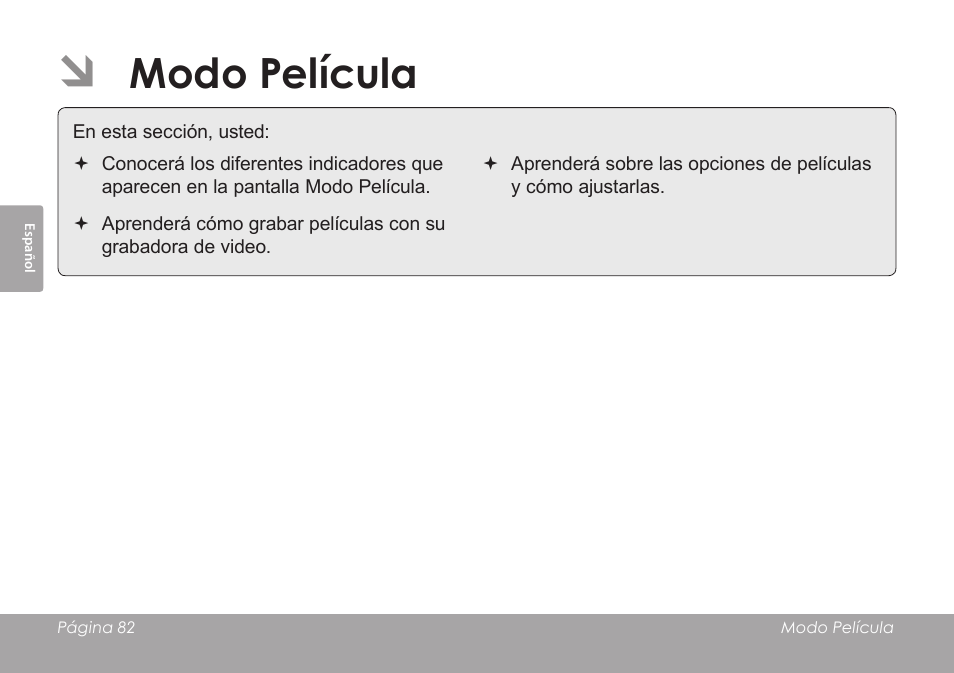 Modo película | COBY SNAPP CAM4505 User Manual | Page 82 / 214