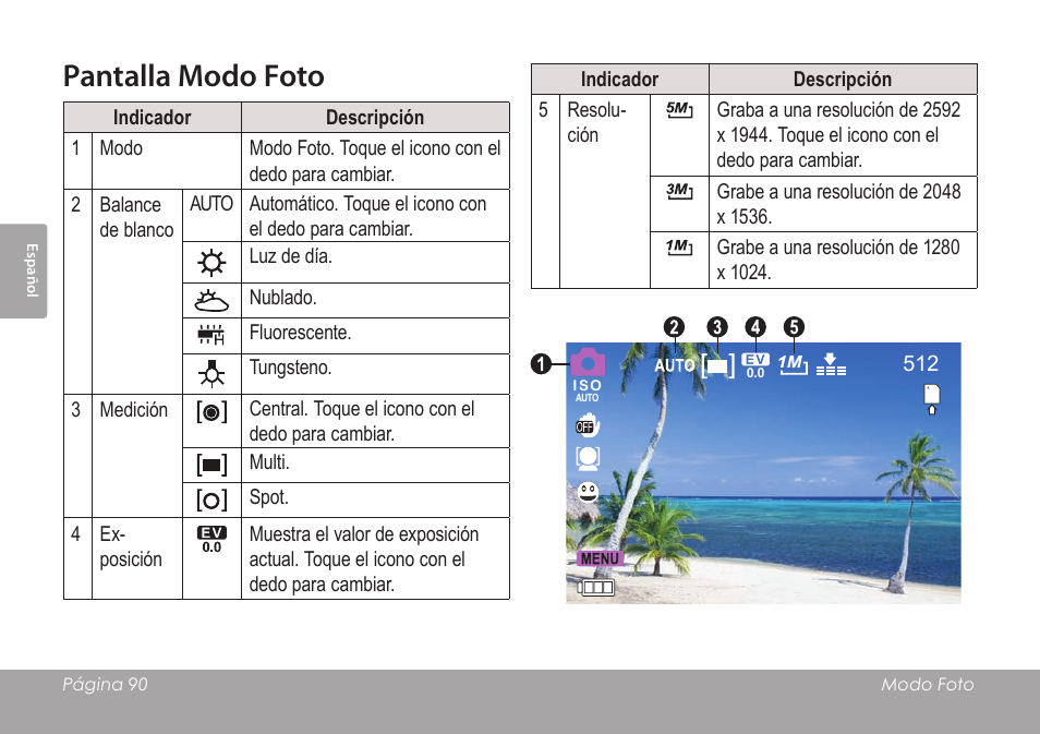 Pantalla modo foto | COBY SNAPP CAM4505 User Manual | Page 90 / 214