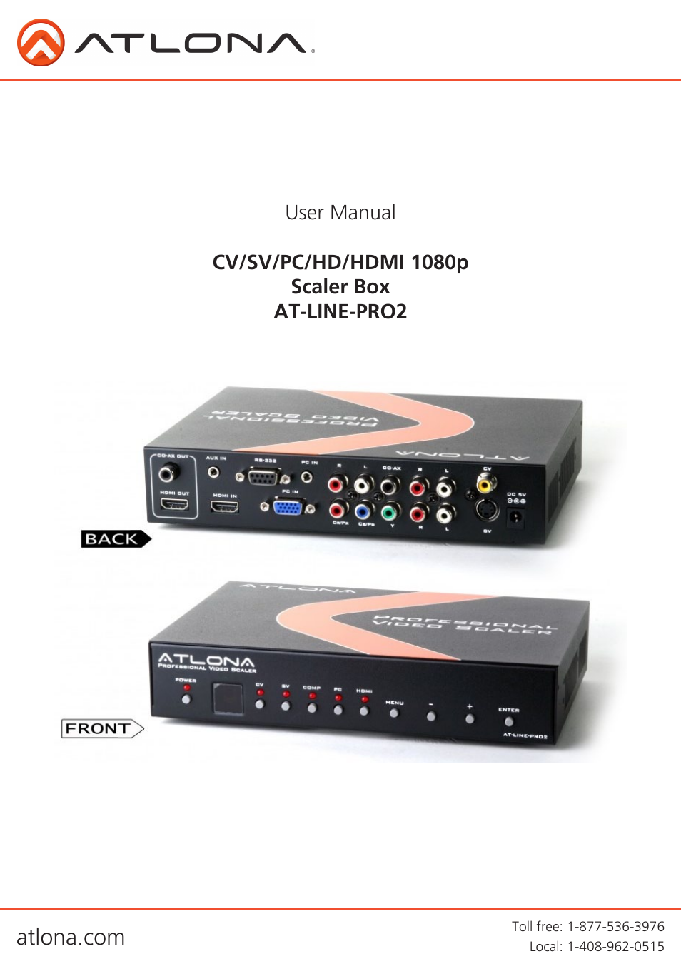 Atlona AT LINE PRO2 User Manual | 16 pages