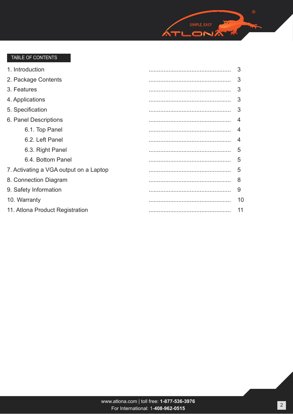 Atlona AT HDView User Manual | Page 2 / 11