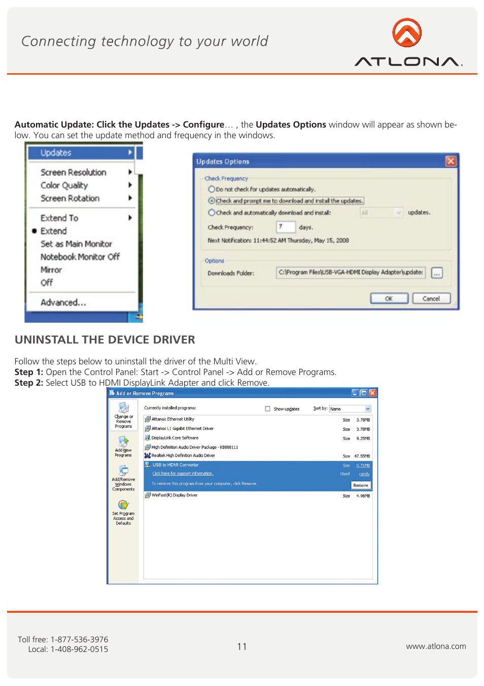 Uninstall the device driver | Atlona AT HDPiX2 User Manual | Page 12 / 21