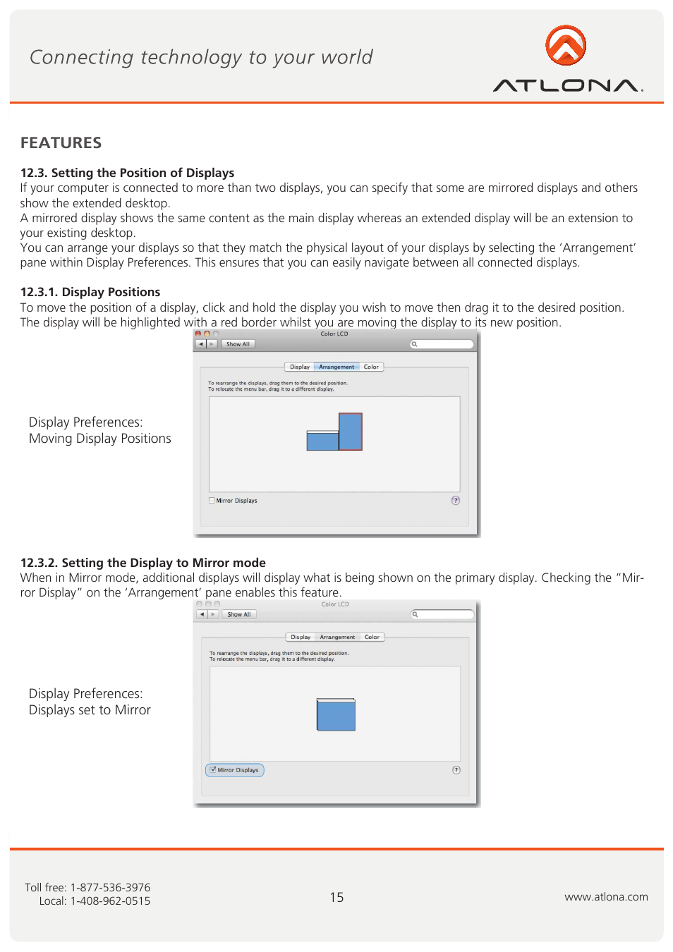 Features | Atlona AT HDPiX2 User Manual | Page 16 / 21