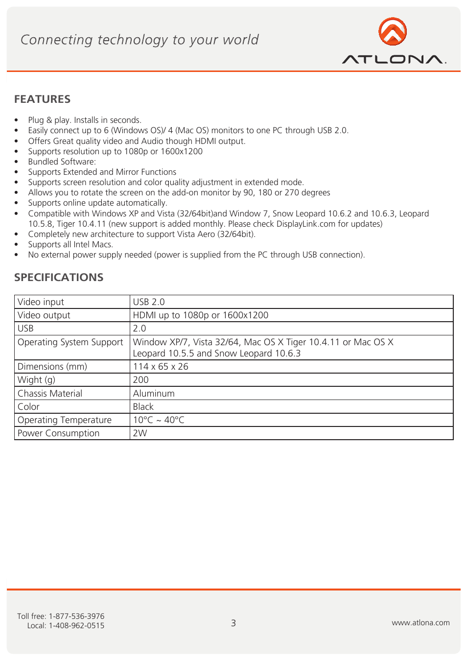 Atlona AT HDPiX2 User Manual | Page 4 / 21