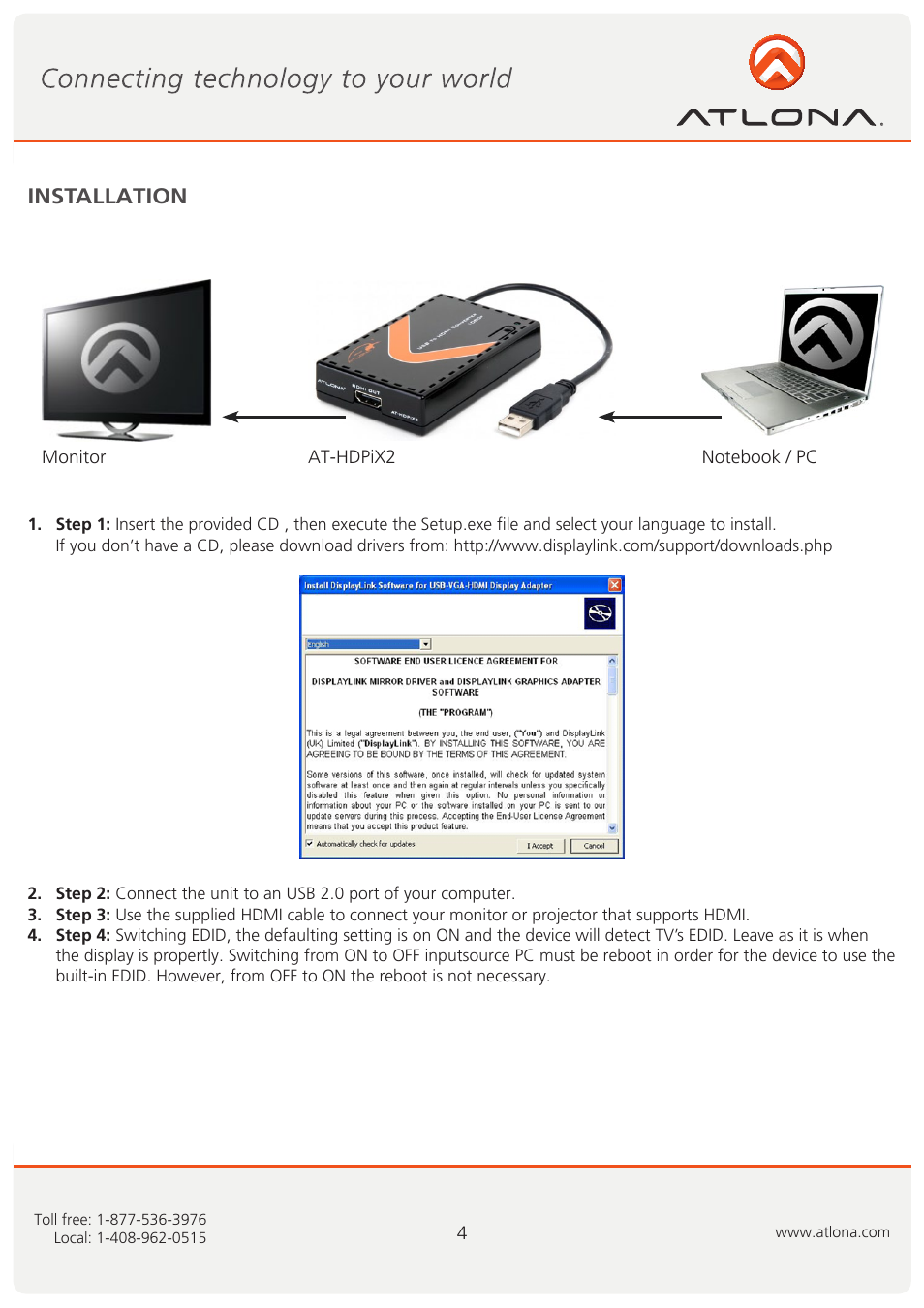 Installation | Atlona AT HDPiX2 User Manual | Page 5 / 21