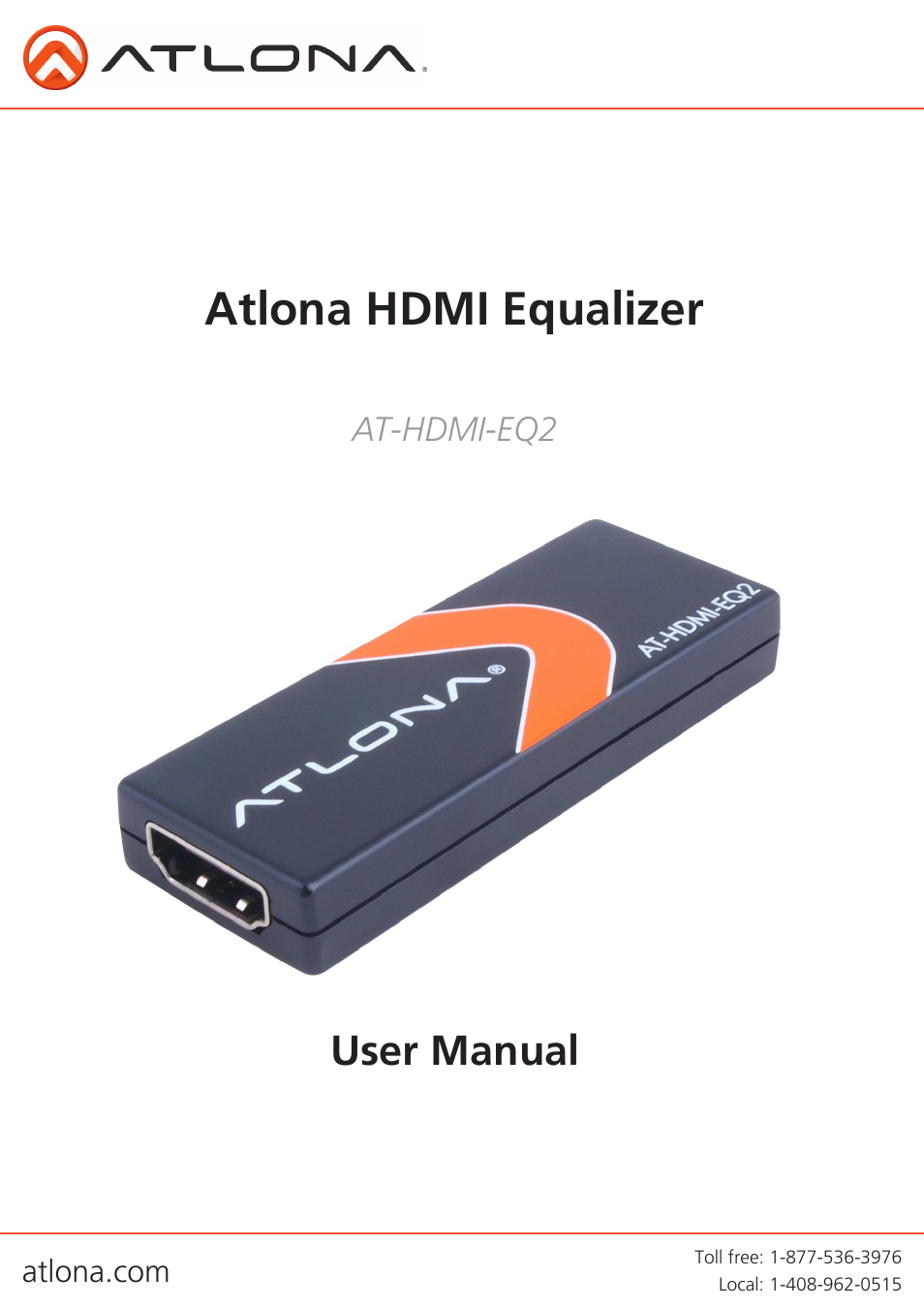 Atlona AT HDMI EQ2 User Manual | 7 pages