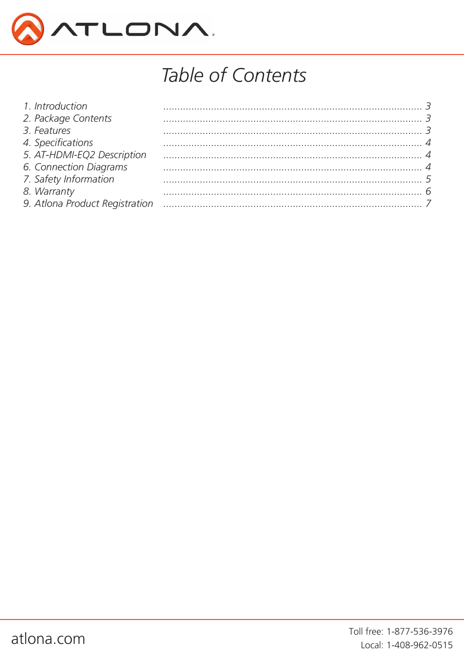 Atlona AT HDMI EQ2 User Manual | Page 2 / 7