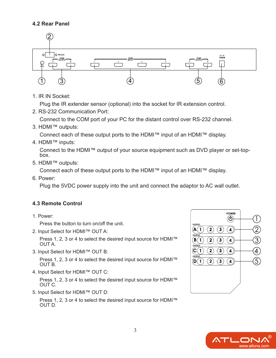 Atlona AT HDMI 44M User Manual | Page 5 / 9