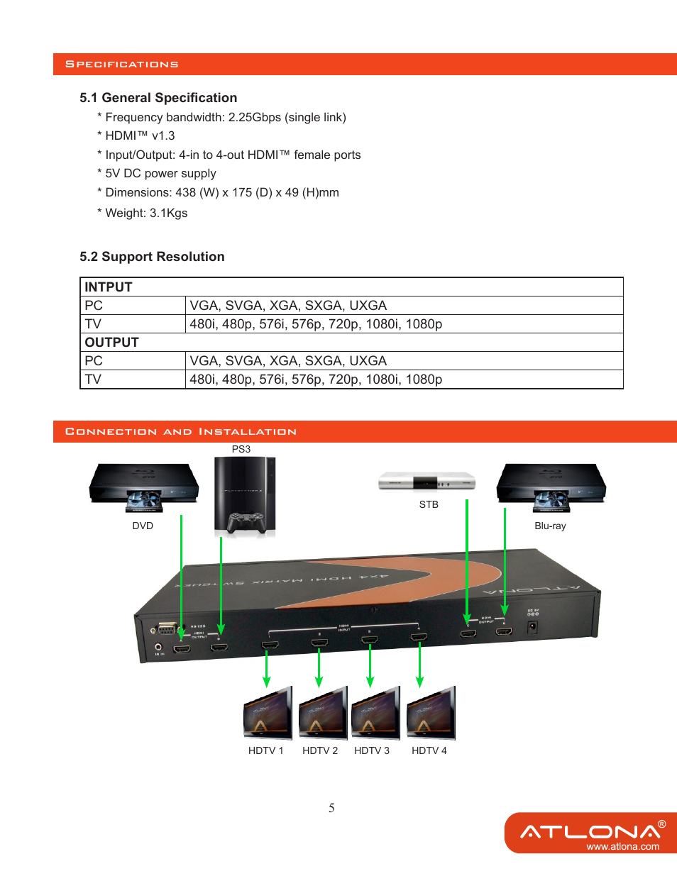 Atlona AT HDMI 44M User Manual | Page 7 / 9