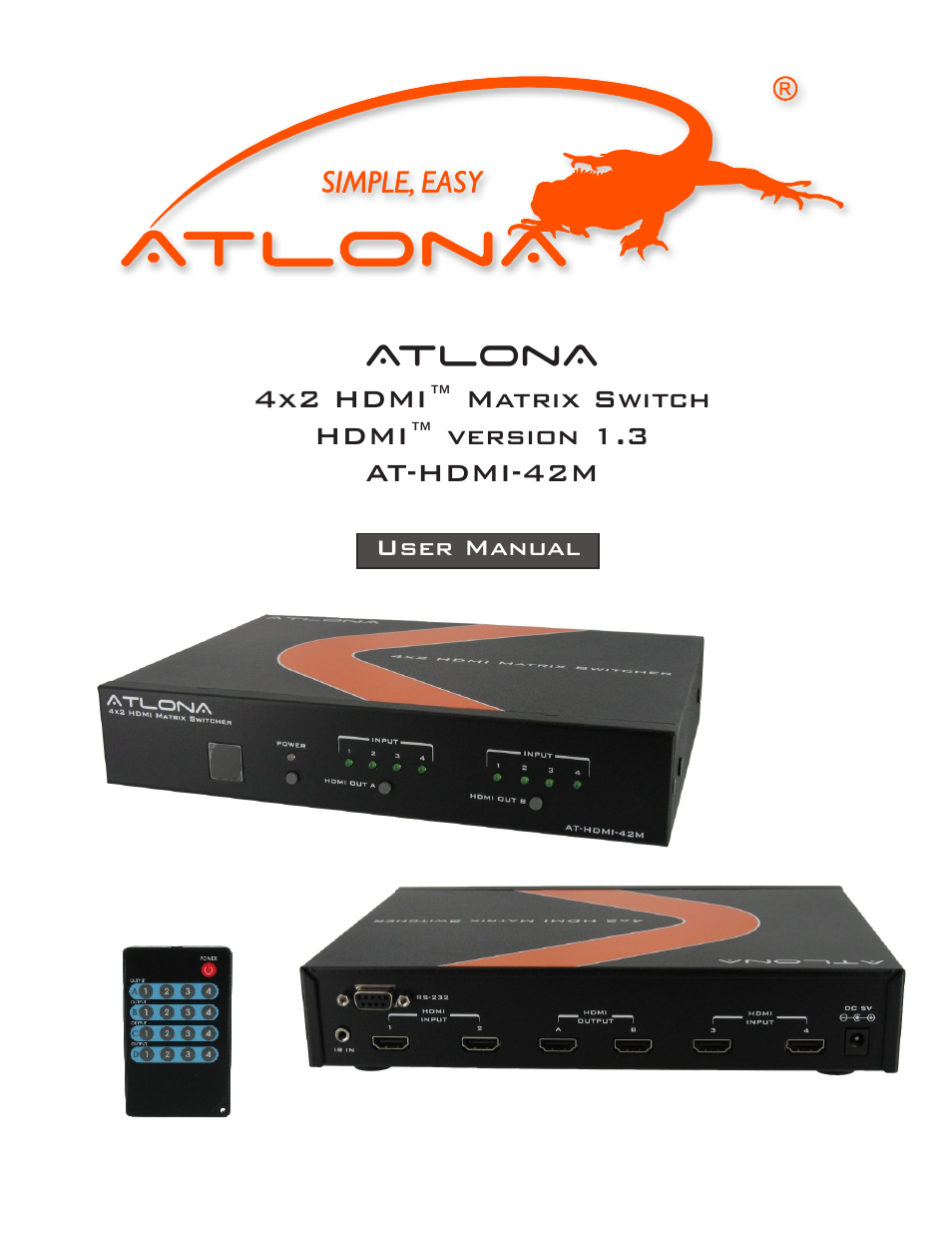 Atlona AT HDMI 42M User Manual | 9 pages