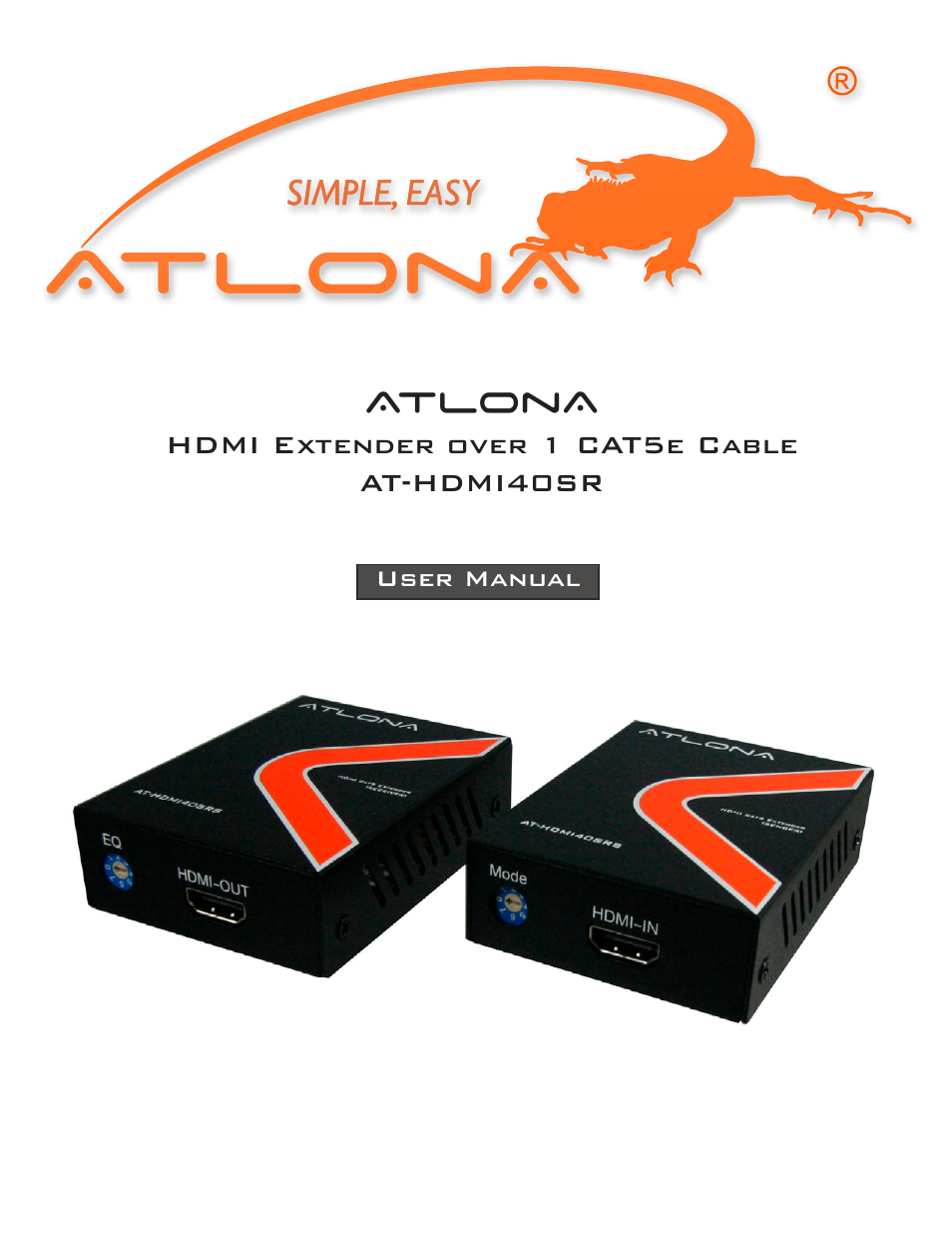 Atlona AT HDMI 40SRS User Manual | 10 pages