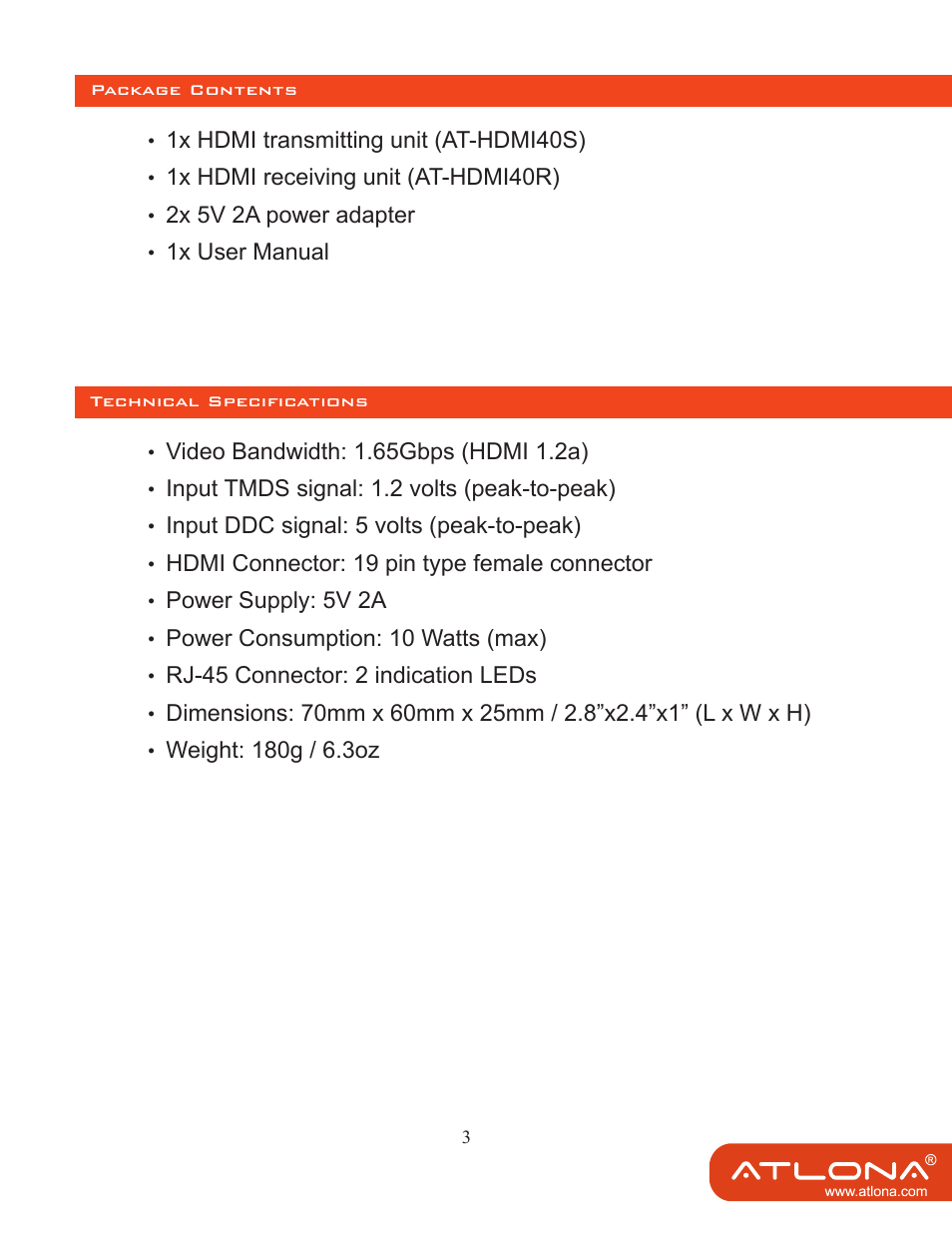 Atlona AT HDMI 40SRS User Manual | Page 4 / 10