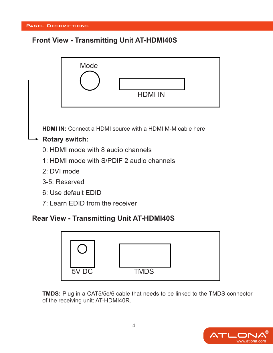 Atlona AT HDMI 40SRS User Manual | Page 5 / 10