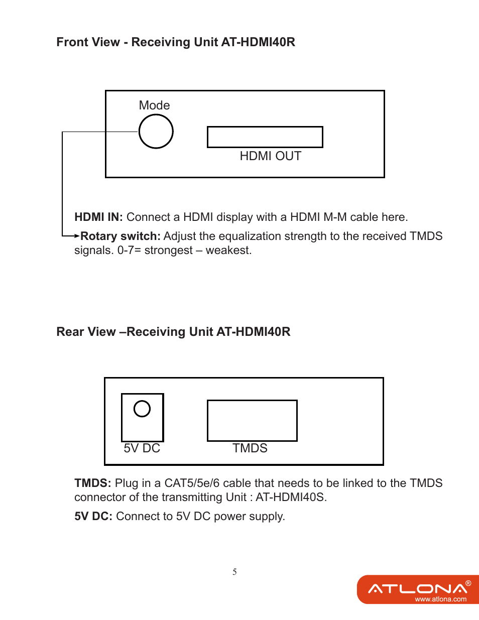 Atlona AT HDMI 40SRS User Manual | Page 6 / 10