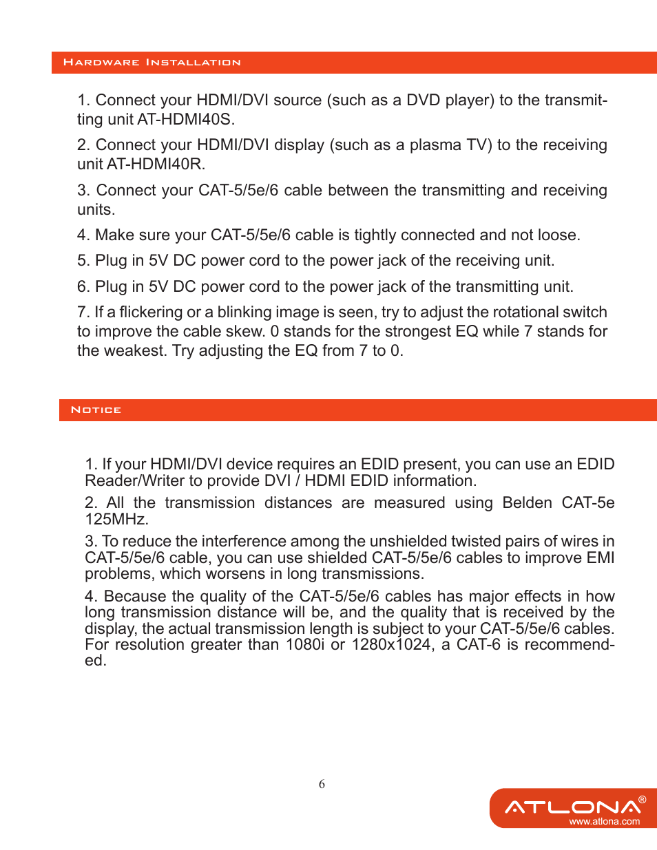 Atlona AT HDMI 40SRS User Manual | Page 7 / 10