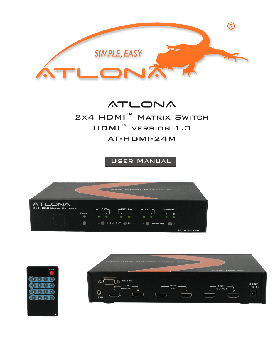Atlona AT HDMI 24M User Manual | 9 pages