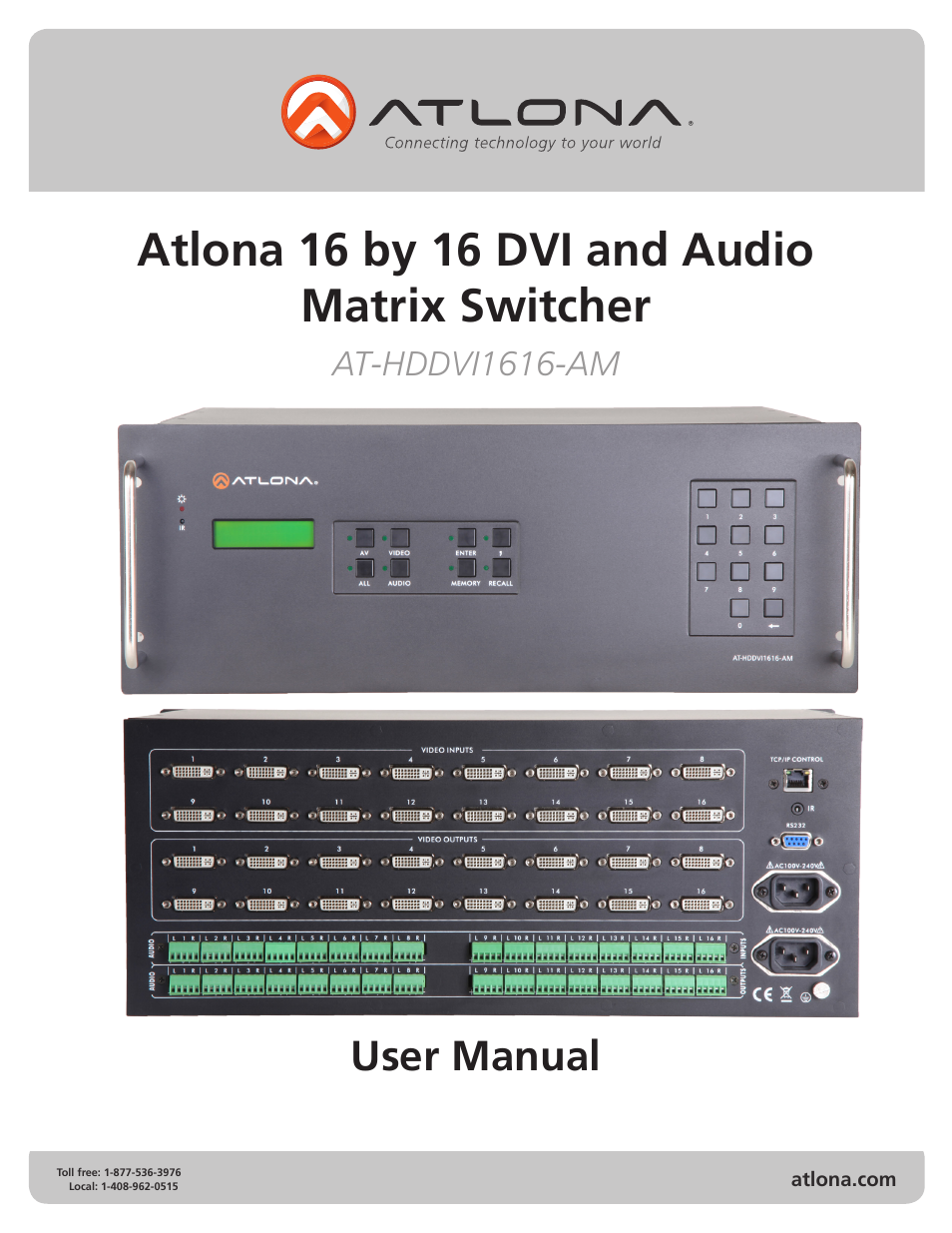 Atlona AT HDDVI1616 AM User Manual | 15 pages