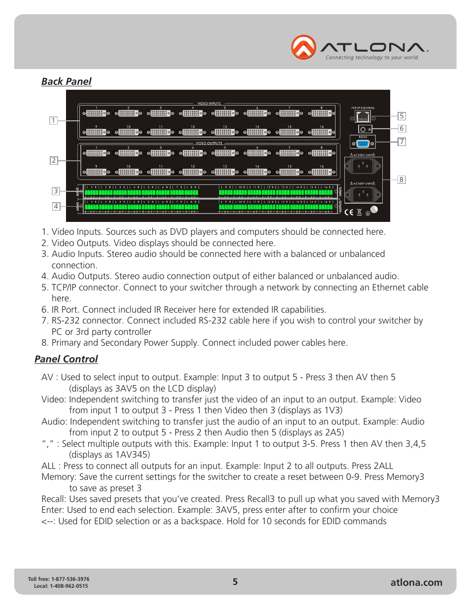 Atlona AT HDDVI1616 AM User Manual | Page 5 / 15