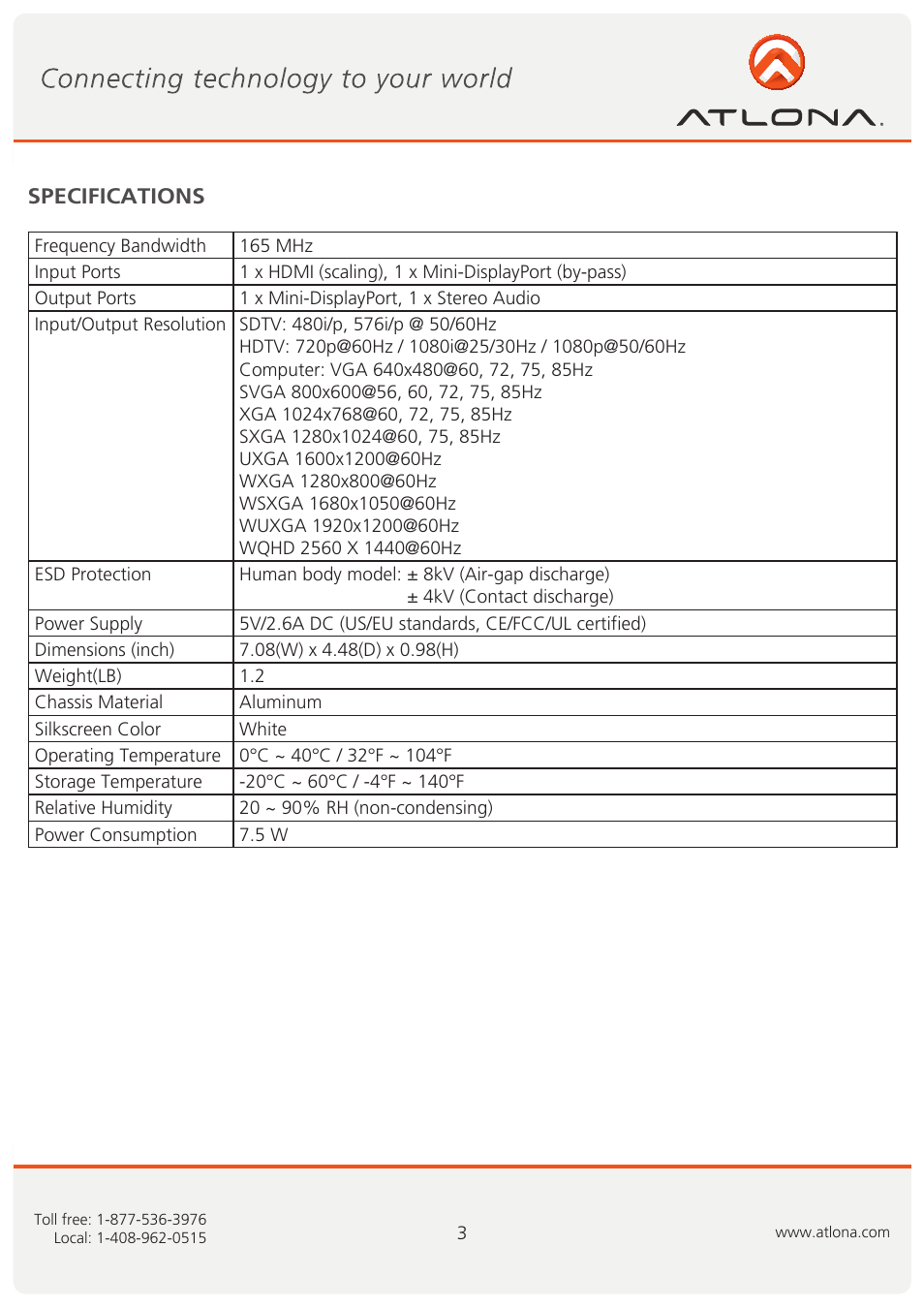 Atlona AT HD620 User Manual | Page 4 / 9