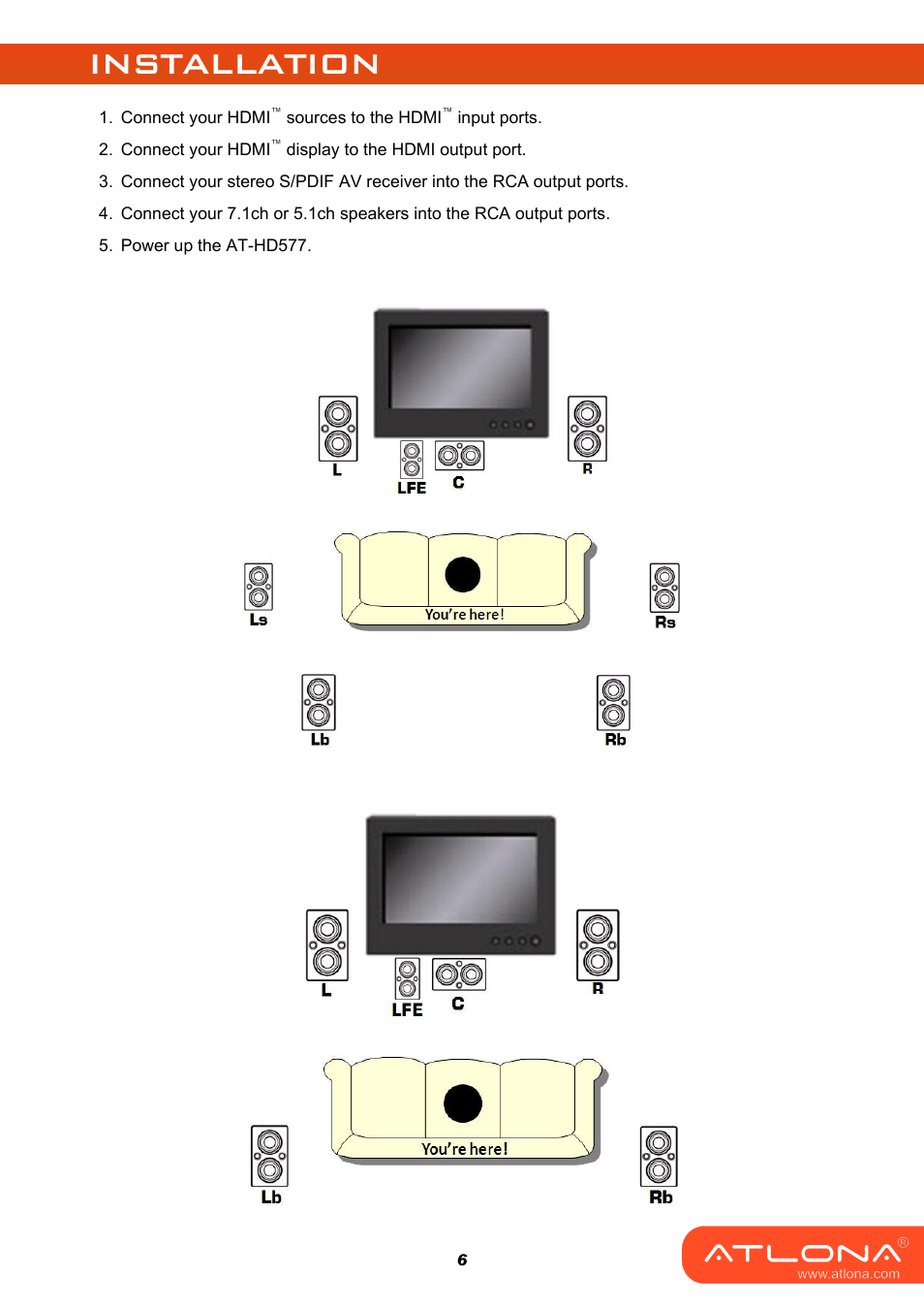 Installation | Atlona AT HD577 User Manual | Page 8 / 12