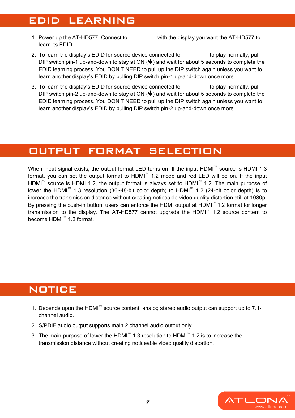 Atlona AT HD577 User Manual | Page 9 / 12