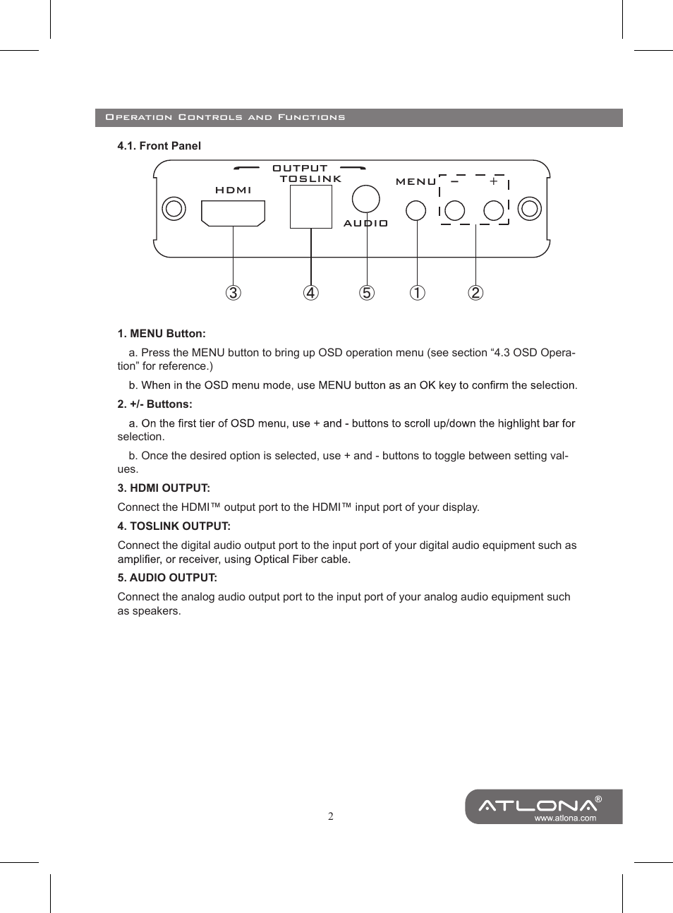 Atlona | Atlona AT HD560 User Manual | Page 4 / 12